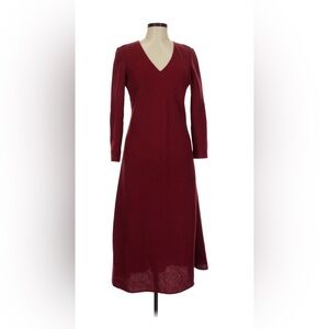 Lafayette 148 New York Deep Red Long Sleeve Dress